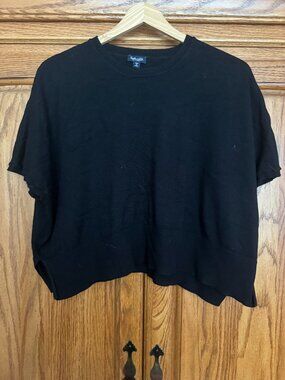 Splendid Black Cropped Crewneck Sweater
